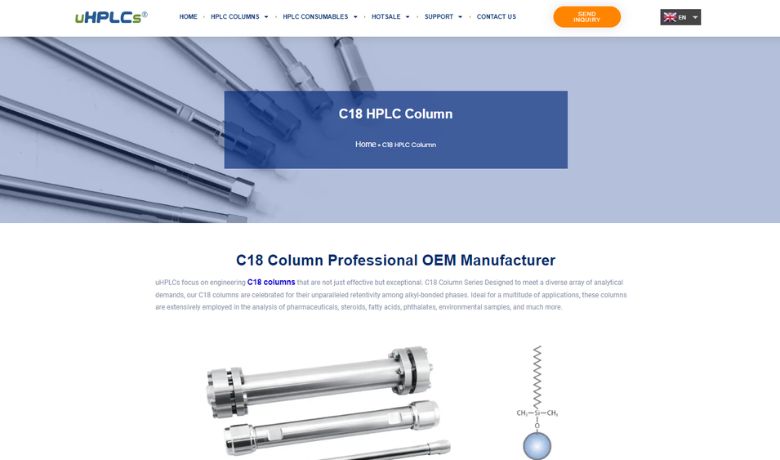 uHPLCs New Design C18 HPLC Column