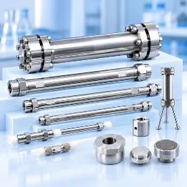 Stainless Steel Preparative HPLC Columns in Different Sizes with Porous Frits and Fittings